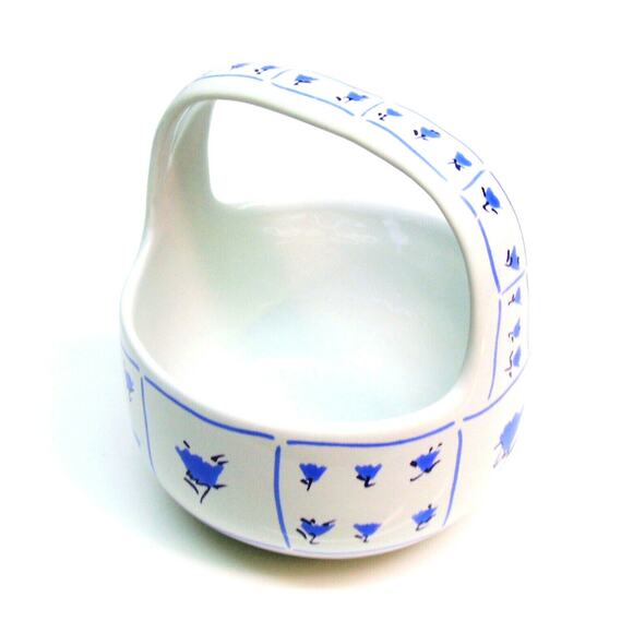 Block Bernarda Blue Fields Basket Portugal Pottery J Prince & G Gulotta Vtg 80s - Picture 4 of 6